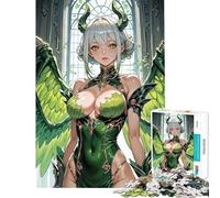 Puzzle da 1000 pezzi con drago verde e angelo puzzle per adulti gioco rilassante un'opera d'arte compleanno e Natale (dimensioni 38x26cm)