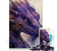 Puzzle da 1000 pezzi con drago viola, leggendario, per adulti Puzzle che migliora la memoria, ideale per il tempo libero, con taglio preciso Regalo perfetto per le vacanze (38x52cm)
