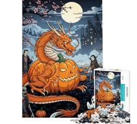 Puzzle da 1000 pezzi con drago zucca e vampiri per Halloween Gioco rompicapo per adulti decorazione da parete compleanno e Natale (dimensioni 50x75cm)