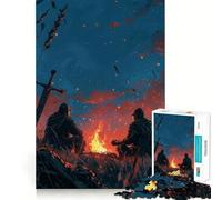 Puzzle da 1000 pezzi con due cavalieri guerrieri, taglio premium, gioco per lo sviluppo della mente, divertimento e pace, regalo di compleanno (38x26cm)