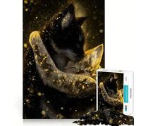 Puzzle da 1000 pezzi con due gatti che si abbracciano, glitter, bordi sottili, gioco creativo per stimolare la mente e rilassare, regalo di Natale (50x75cm)