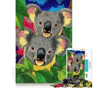 Puzzle da 1000 pezzi con due koala tra il fogliame colorato, incastro perfetto, gioco artistico e stimolante per la mente, ideale per il tempo libero e come regalo di compleanno (50x75cm)