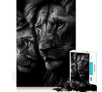 Puzzle da 1000 pezzi con due leoni che si abbracciano, poster con bordi lisci, gioco divertente e stimolante, ideale per momenti di relax e come regalo di compleanno (38x26cm)