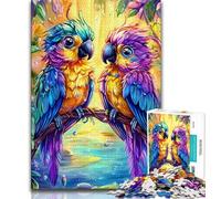 Puzzle da 1000 pezzi con due pappagalli per adolescenti, difficile da completare ma divertente e umoristico gioco educativo per il compleanno (50x75cm)