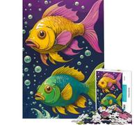 Puzzle da 1000 pezzi con due pesci colorati in un mare blu intenso Gioco educativo per tutta la famiglia ideale come sfida o regalo di compleanno Sviluppa analisi e logica (dimensioni 38x26cm)