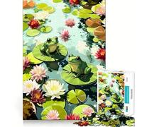 Puzzle da 1000 pezzi con due rane verdi, incastro perfetto, gioco di sfida artistica e mentale, divertente per il tempo libero, regalo di compleanno (38x26cm)