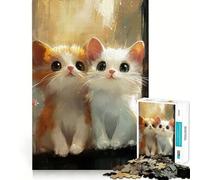 Puzzle da 1000 pezzi con due simpatici gattini, bordi lisci, gioco divertente e stimolante, ideale per momenti di relax e come regalo di compleanno (38x26cm)