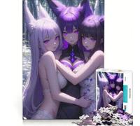 Puzzle da 1000 pezzi con due sorelle anime viola gioco interattivo regalo di compleanno compleanno e Natale 38x26cm