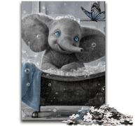 Puzzle da 1000 pezzi con elefante e farfalla blu per adolescenti, sfida difficile contro lo stress, rafforza l'amore tra coppie (50X75cm)