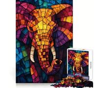 Puzzle da 1000 pezzi con elefante in vetro colorato per ragazzi gioco stimolante per il pensiero creativo semplice e divertente con incastri precisi ideale per creare un desiderio di Babbo Natale