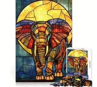 Puzzle da 1000 pezzi con elefante in vetro colorato per ragazzi, gioco stimolante per la mente, semplice e divertente, con incastri precisi, ideale per creare un desiderio di Babbo Natale 50x75cm