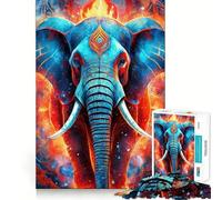 Puzzle da 1000 pezzi con elefante mistico al neon per adulti, gioco di logica, rilassante e divertente, taglio perfetto, regalo elegante (50x75cm)