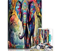 Puzzle da 1000 pezzi con elefante psichedelico puzzle da 1000 pezzi per adulti e adolescenti allena il cervello e le mani regali per amici e familiari (50x75cm)