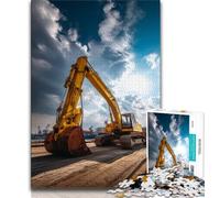 Puzzle da 1000 pezzi con escavatore per adolescenti e adulti, antistress, sfida difficile, migliora l'amore tra coppie, 50x75cm