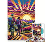 Puzzle da 1000 pezzi con escursione al tramonto colorato rilassante ideale per il rapporto genitore-figlio regalo perfetto per amici e familiari 38x26cm