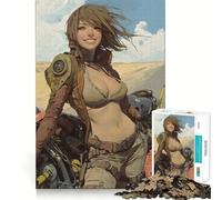 Puzzle da 1000 pezzi con esploratore sorridente in un deserto post-apocalittico, ideale per adulti, un regalo che sfida la mente, facile e rilassante, con tagli precisi Regalo speciale (50x75cm)