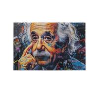 Puzzle da 1000 pezzi con faccina di Albert Einstein, regalo fai da te, con borsa a rete, divertente