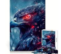 Puzzle da 1000 pezzi con falco dagli occhi rossi per adulti, gioco intelligente, rilassante e divertente, ideale per assemblare un disegno e creare un regalo prezioso (38x26cm)