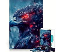 Puzzle da 1000 pezzi con falco dagli occhi rossi per adulti, gioco intelligente, rilassante e divertente, ideale per assemblare un disegno e creare un regalo prezioso (38x26cm)