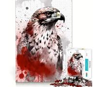 Puzzle da 1000 pezzi con falco dalla coda rossa per adolescenti, gioco di logica puro, rilassante, taglio netto, opera d'arte (50x75cm)