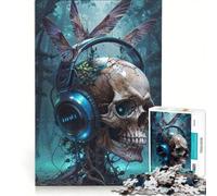 Puzzle da 1000 pezzi con falena della morte, teschio e musica, gioco educativo, decorazione perfetta, compleanno e Natale 50x75cm