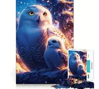 Puzzle da 1000 pezzi con famiglia di gufi delle nevi per adulti, gioco di logica, divertimento rilassante, pezzo da collezione con taglio preciso (50x75cm)