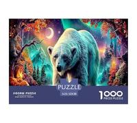 Puzzle da 1000 pezzi con fantasia di orso polare, idea Orso nella foresta cosmica per adulti, uomini e donne, gioco educativo, sfida 52x38 cm/1000 pezzi