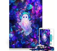 Puzzle da 1000 pezzi con fantasma in vetro colorato per ragazzi, gioco di logica, semplice e divertente, taglio preciso, Babbo Natale, desiderio, scegli 38x26cm