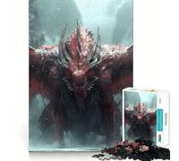 Puzzle da 1000 pezzi con fantastico drago rosso,taglio senza soluzione di continuità,gioco creativo,giocattolo per il tempo libero,Natale,arte per il tempo libero (50x75cm)