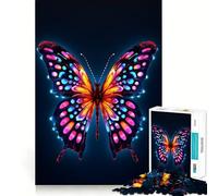 Puzzle da 1000 pezzi con farfalla al neon, colorato, ideale per adolescenti, per migliorare la memoria, senza stress, con design da assemblare, un regalo speciale (38x26cm)