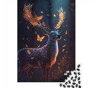 Puzzle da 1000 pezzi con farfalla magica e cervo, per adulti e adolescenti, per divertimento in famiglia e serate di gioco, 1000 pezzi (38x26 cm)