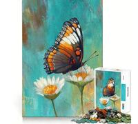 Puzzle da 1000 pezzi con farfalla su margherite,decorazione con bordi precisi,gioco cognitivo,divertente e rilassante,regalo di Natale (50x75cm)