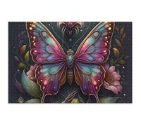 Puzzle da 1000 pezzi con farfalle colorate e vivaci per adulti, divertente, idea regalo, divertente, natura, paesaggio, arte floreale, 75 x 50 cm