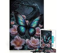 Puzzle da 1000 pezzi con farfalle e fiori,bordi sottili,gioco creativo per lo sviluppo della mente e il relax,regalo di Natale (38x26cm)