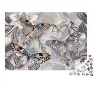 Puzzle da 1000 pezzi con farfalle e motivi floreali, farfalle bianche nella nebbia, gioco educativo per adulti, bellissima decorazione, compleanno, 70x50 cm