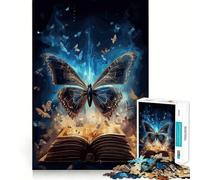Puzzle da 1000 pezzi con farfalle,libri,decorazioni con bordi magici e precisi,gioco cognitivo,giocattolo divertente e facile da usare,regalo di Natale (50x75cm)