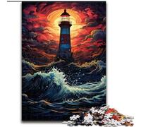 Puzzle da 1000 pezzi con fari colorati, in legno, con gioco interattivo per famiglie, bambini dai 14 anni in su, 1000 pezzi(50x75cm)
