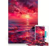 Puzzle da 1000 pezzi con faro al tramonto rosa, ideale per adolescenti, un gioco che stimola la mente e crea un'atmosfera serena, un regalo perfetto per le festività (50x75cm)