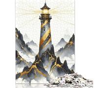 Puzzle da 1000 pezzi con faro d'inchiostro, puzzle per adulti, difficoltà: puzzle, gioco educativo, giocattolo, decorazione per la famiglia, 1000 pezzi (75x50 cm)