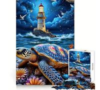 Puzzle da 1000 pezzi con faro e cielo notturno a forma di tartaruga per adolescenti ideale per sviluppare le capacità analitiche un gioco tranquillo e divertente perfetto come regalo di Natale