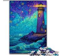 Puzzle da 1000 pezzi con faro e cielo stellato per adulti e ragazzi, regalo di compleanno per trascorrere il tempo in casa, regali, decorazione da parete per 14+ anni (26x38cm)