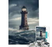 Puzzle da 1000 pezzi con faro e onda sfida per l'intelligenza gioco avvincente e rilassante perfetto come decorazione o regalo per il Secret Santa (dimensioni 38x26cm)