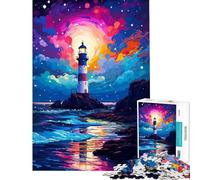 Puzzle da 1000 pezzi con faro invernale pixel gioco educativo per sfide di gioco ottimo regalo e passatempo per le vacanze a casa (dimensioni 50x75cm)