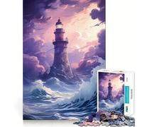 Puzzle da 1000 pezzi con faro rosa per adulti, ideale per migliorare la memoria e alleviare l'ansia, con bordi netti e decorazione murale (50x75cm)