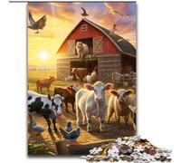 Puzzle da 1000 pezzi con fattoria artistica colorata per adulti, dimensioni 50x75cm, adolescenti, coppie e amici per compleanni e Natale.