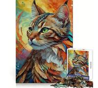 Puzzle da 1000 pezzi con felini piumati dai colori vivaci, ideale per ragazzi, per una memoria nitida e un piacere rilassante Taglio uniforme Regalo di Natale ideale (38x26cm)