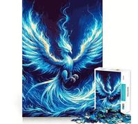 Puzzle da 1000 pezzi con fenice blu che risorge,disegno ritagliato con precisione,sfida intelligente e divertente,gioco di svago,regalo di Natale 38x52cm