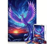 Puzzle da 1000 pezzi con fenice che risorge e vetrata artistica, ideale per ragazzi Gioco di logica e divertimento, con bordi lisci ed elegante (50x75cm)