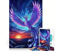 Puzzle da 1000 pezzi con fenice che risorge e vetrata artistica, ideale per ragazzi Gioco di logica e divertimento, con bordi lisci ed elegante (50x75cm)