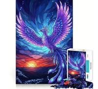Puzzle da 1000 pezzi con fenice che risorge e vetrata artistica per adulti e ragazzi ideale per stimolare la memoria favorire la calma e favorire la fuga dalla realtà con taglio liscio e un regalo